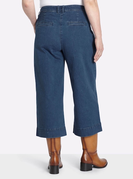 Culotte Culotte aus Denim, mit Bundfalten normal Formbund