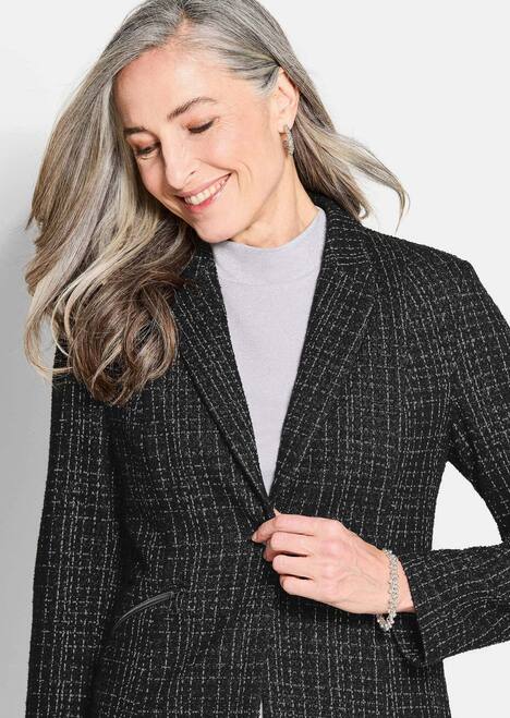 GOLDNER Blazer Jersey blazer in tweedlook