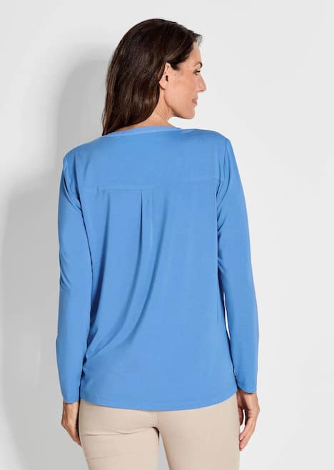 GOLDNER Blouseshirt Blouseshirt met chiffon inzet