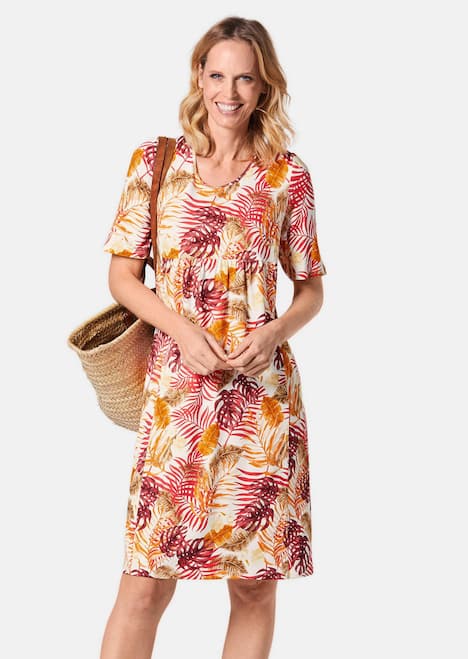 Elastisches Jerseykleid mit modischem Druck