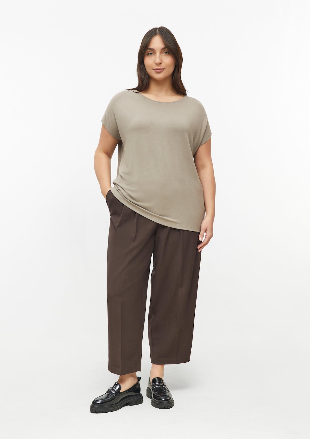 Twill-Hose mit Barrel Leg