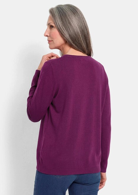 Baumwollpullover mit V-Ausschnitt