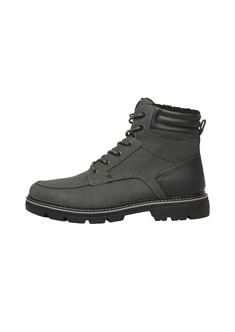 Stiefel in Leder-Optik mit Profilsohle