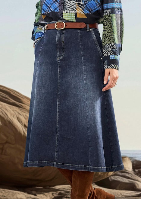 Bequemer Denim-Rock mit Formbund