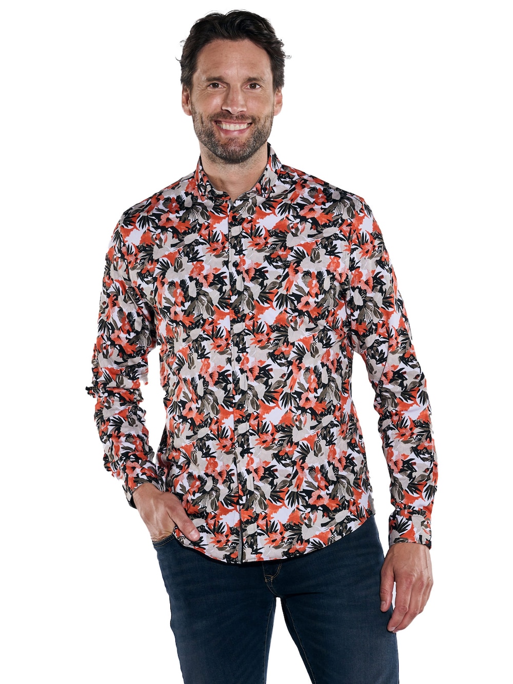 Langarm-Hemd gemustert