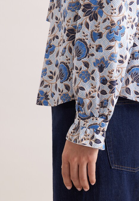Damen Ausgestellte Bluse - Druck