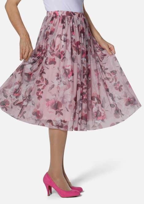 Luftiger Rock aus bedrucktem Mesh