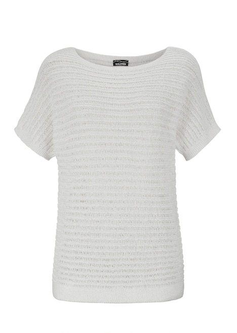 Kurzarm-Pullover mit Rippen