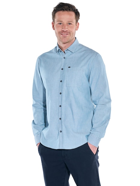 Herren Helles Jeanshemd , Mittelblau