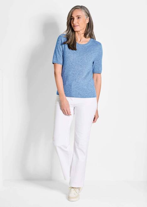 GOLDNER Pullover van kasjmier met ronde hals Pullover van kasjmier met korte mouwen en ronde hals