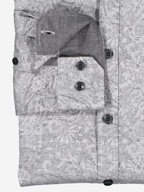 engbers Herren Langarm-Hemd gemustert , Silbergrau