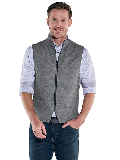 engbers Herren Sakko-Weste mit Zipper , Grau
