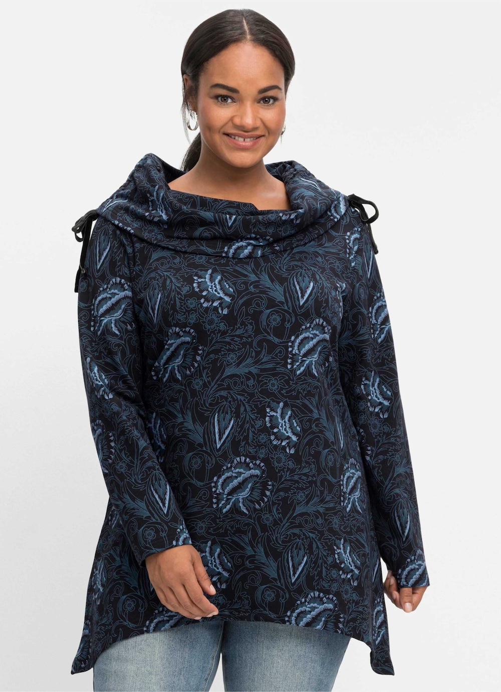 Sweatshirt Langarm Sonstiges Muster Schalkragen