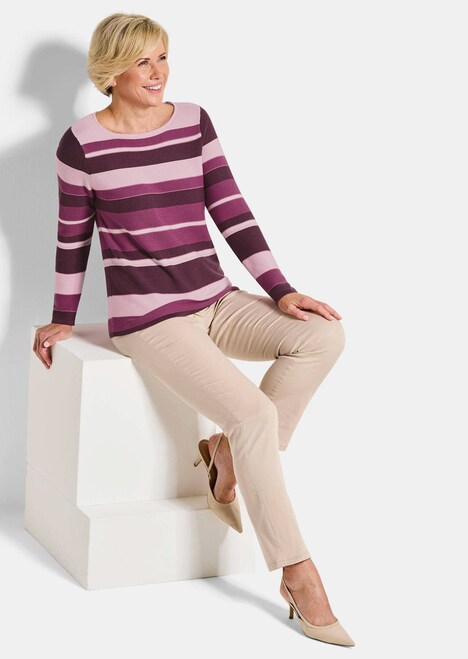 Gebreide trui met streepjeslook