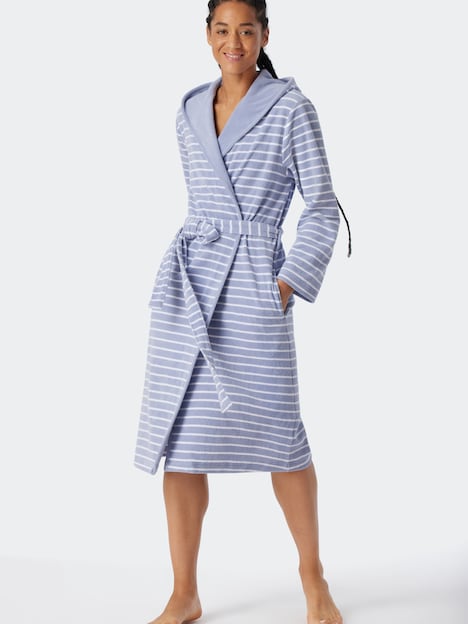 Schiesser Damen Bademantel Feather Terry - grau