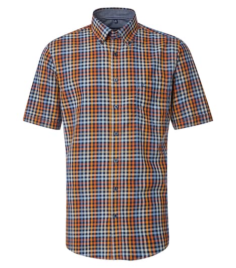 CASAMODA Freizeithemd Kurzarm kariert Comfort Fit