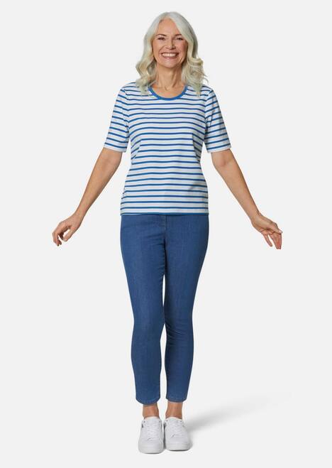 Gestreept shirt met korte mouwen