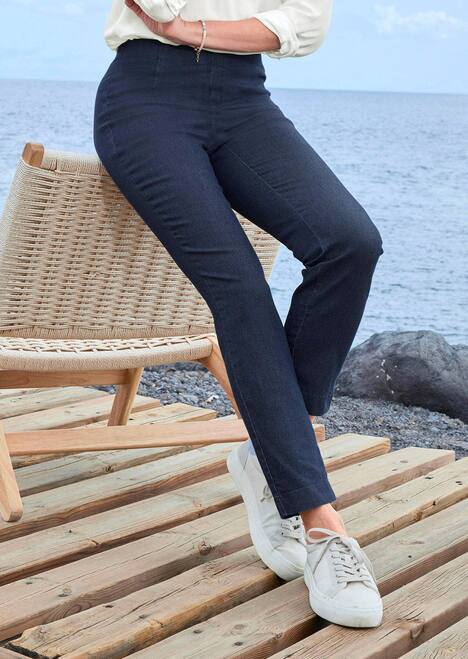 GOLDNER Broek LOUISA Bengaline broek LOUISA in denimlook