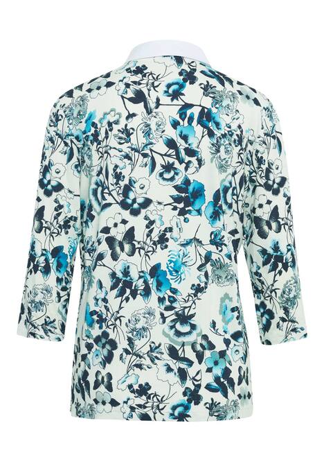 Druckpoloshirt mit weißem Kontrastkragen