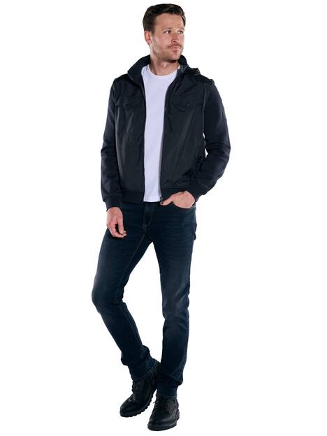 engbers Herren Baumwoll-Jacke mit Kapuze , Saphirblau