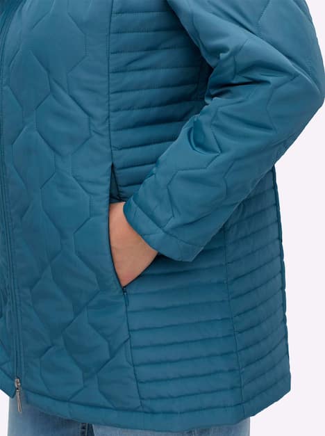 Steppjacke Langarm Uni Stehkragen