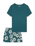 Schiesser Damen Pyjama Modern grün