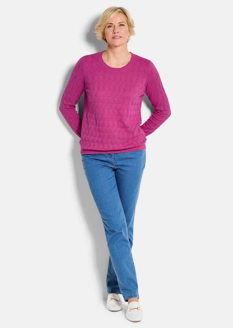 Baumwollpullover mit Zick-Zack-Muster