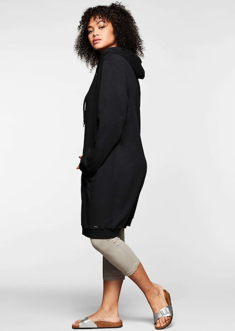 Sweatkleid Langarm Uni Mit Kapuze