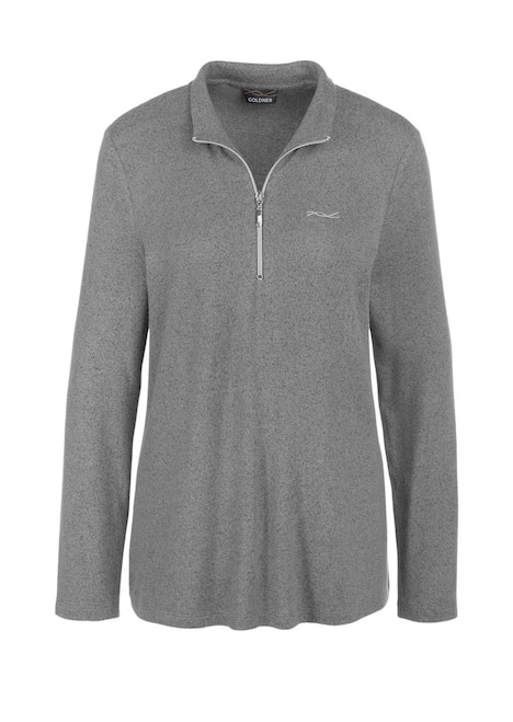 Flauschiges Shirt mit Stehbund