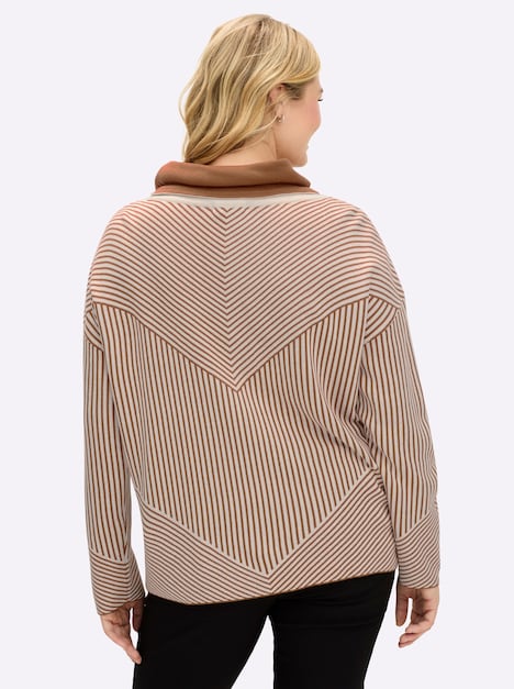 Pullover Langarm Jacquard, Jersey Sonstiges Muster Rollkragen