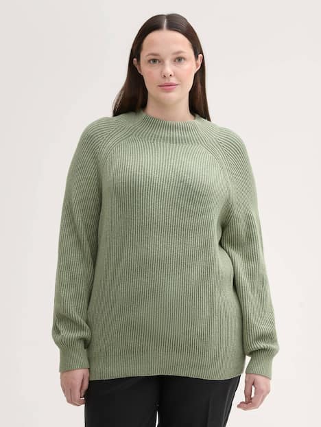 Strickpullover mit Stehkragen