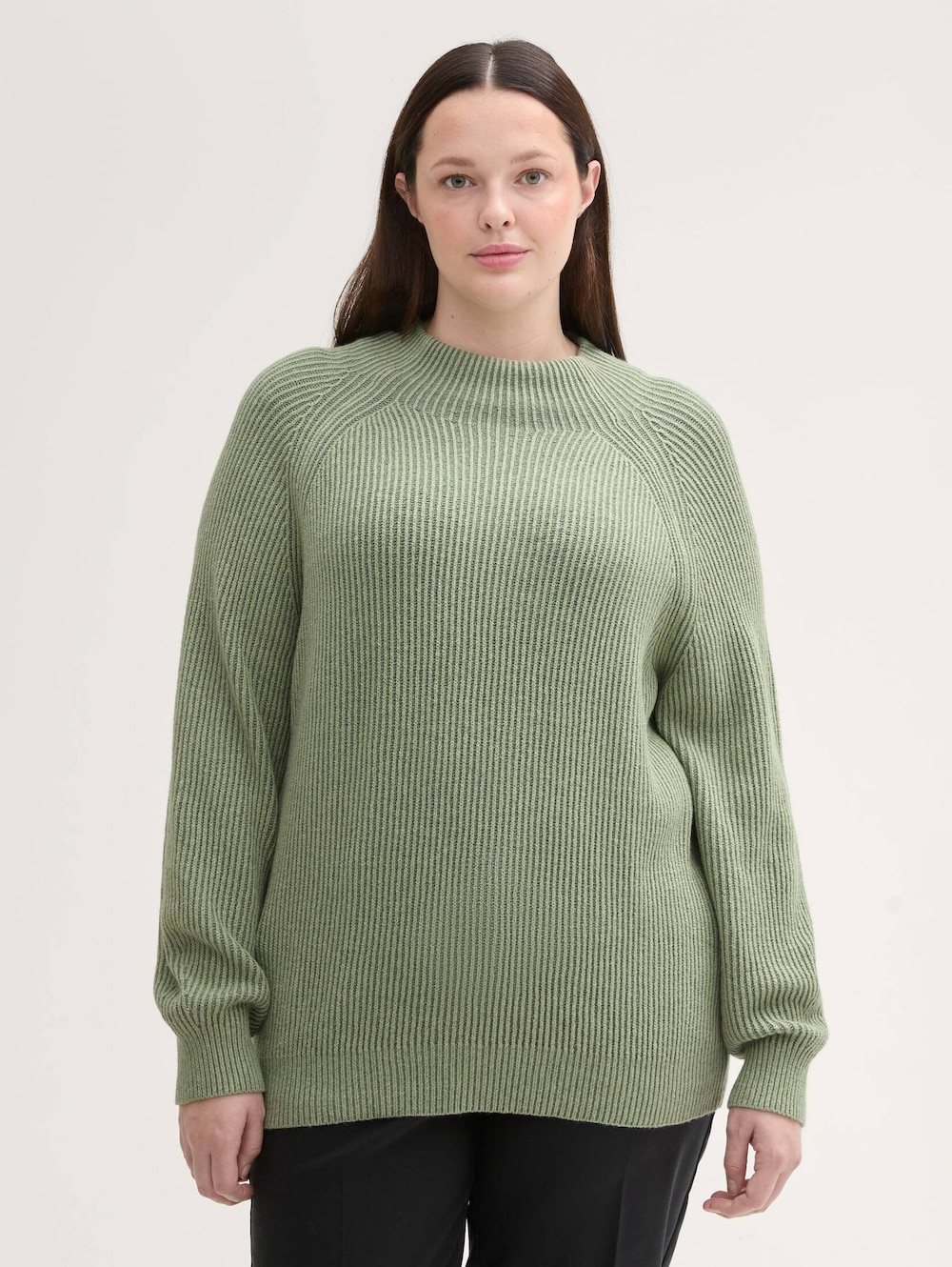 Strickpullover mit Stehkragen