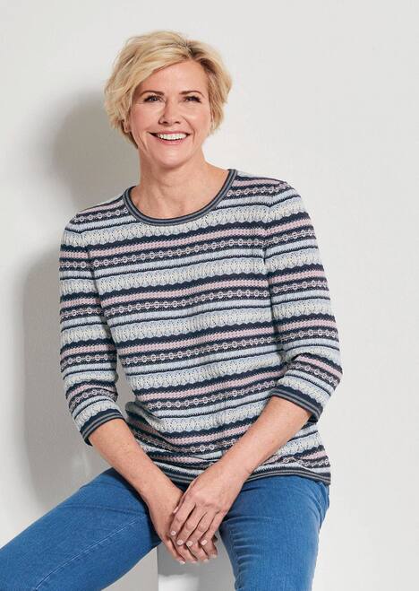 Strickpullover im Ringel-Look