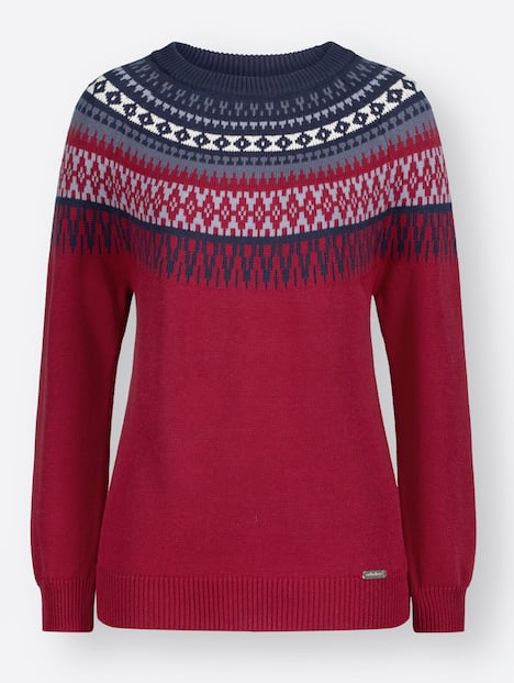 Pullover Langarm Jacquard Sonstiges Muster Ohne Kragen