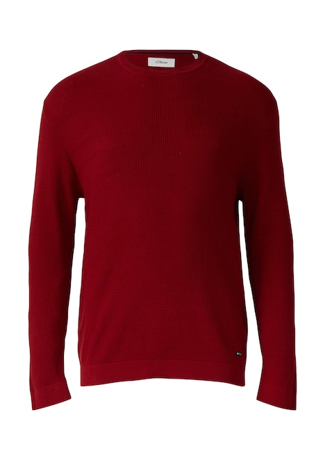 Strukturmix-Pullover aus reiner Baumwolle