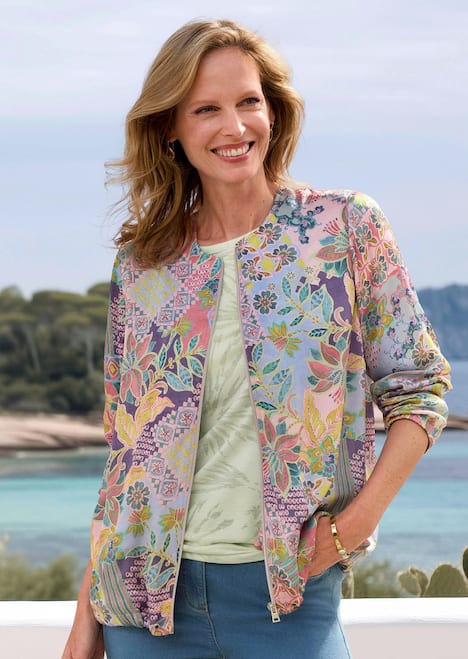 Satinjacke mit Patch-Design