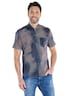 Herren Kurzarmhemd mit Batik-Print und Stretch-Komfort , Rosa