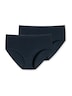 Schiesser Damen Slip 2-Pack Einfarbig & Soft' - Einfarbig & Soft' dunkelblau
