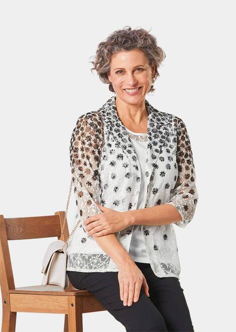 GOLDNER Blouse met topje Set (kanten blouse en topje)