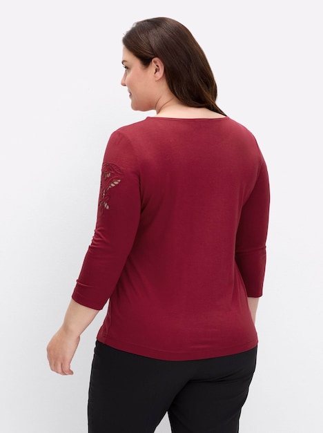 Shirt 3/4-Arm Uni Ohne Kragen