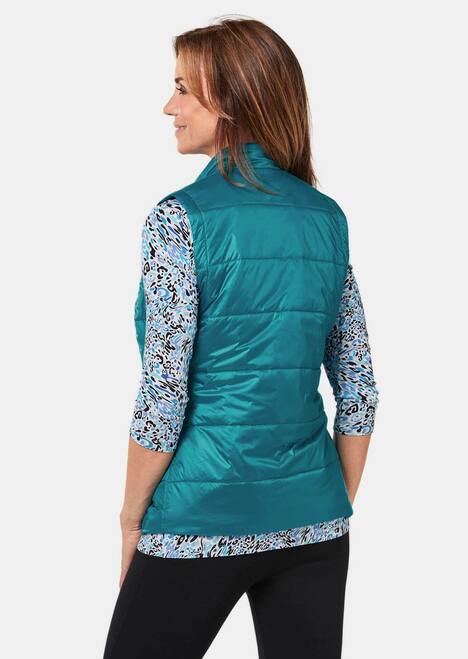 GOLDNER Gewatteerde bodywarmer Licht, doorgestikt vest met opstaande kraag