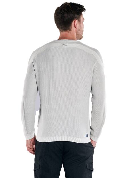 engbers Herren Pullover strukturiert , Hellgrau