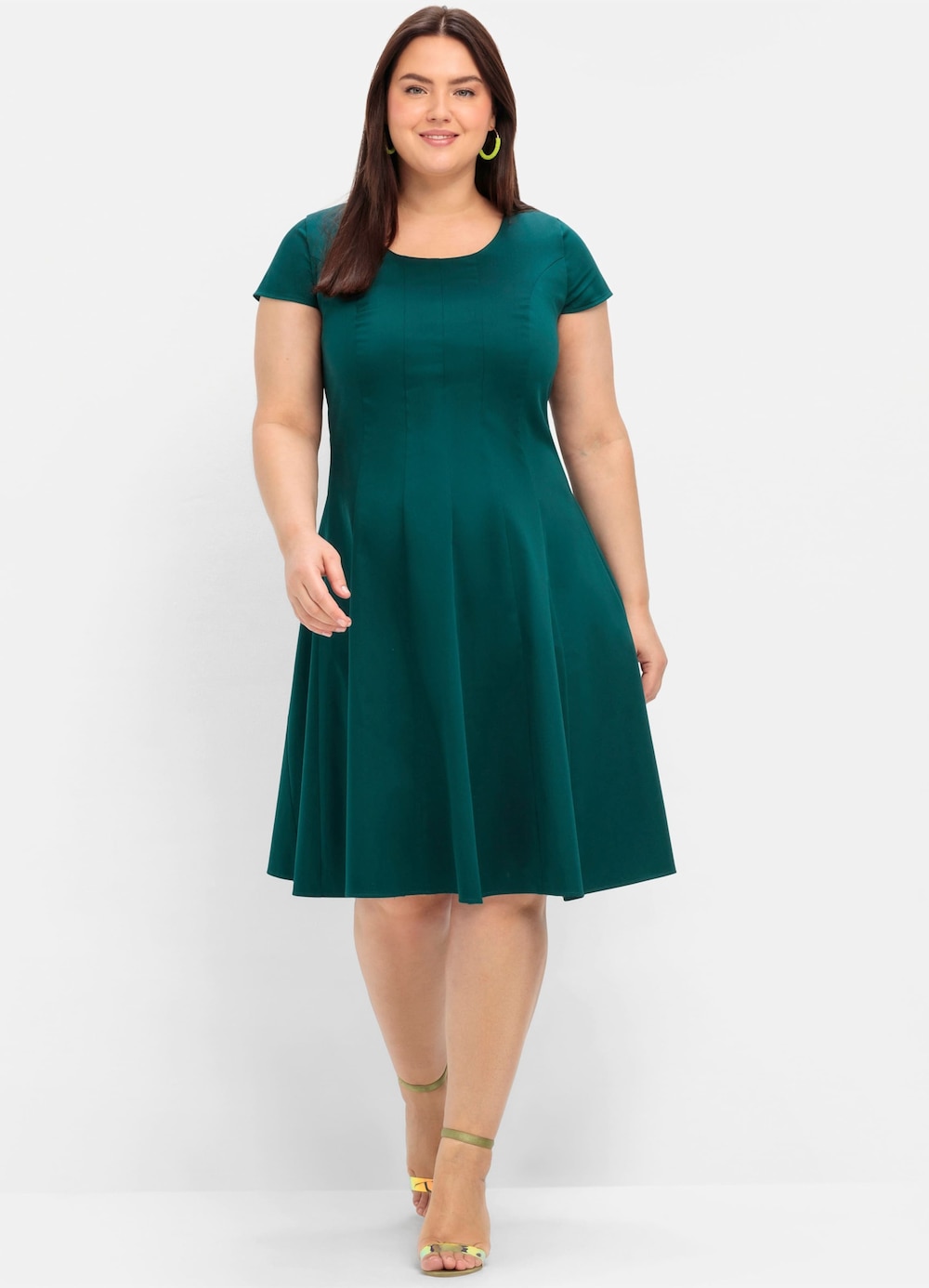 Cocktailkleid Kurzarm Uni