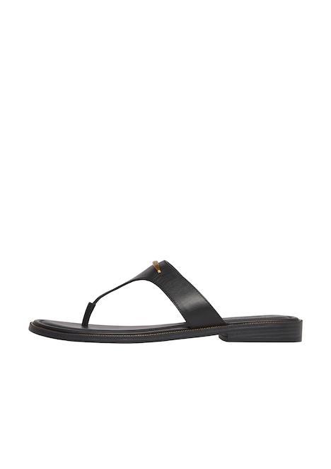 Zehentrenner-Sandalen aus Leder mit dekorativem Detail