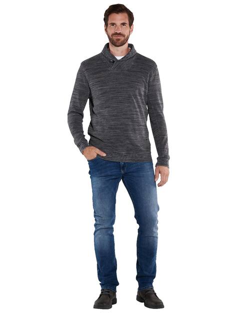 engbers Herren Sweatshirt mit Schalkragen , Dunkelgrau