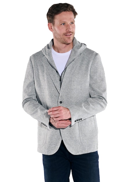 engbers Herren Sakko aus elastischem Garn , Silbergrau