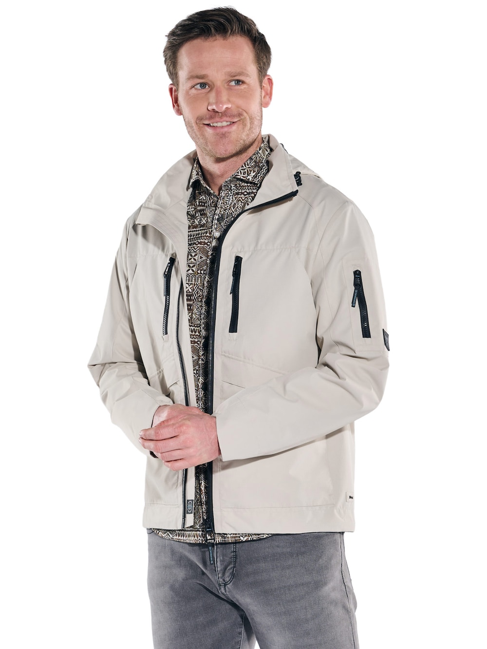 Herren Funktionsjacke Wassersäule 3000 , Beige