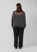 Transparente Bluse mit Glitzergarn und Schmucksteinen