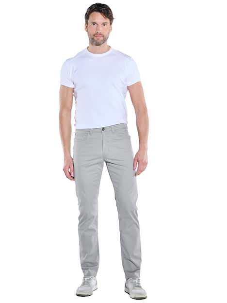 engbers Herren 5-Pocket-Hose regular , Silbergrau