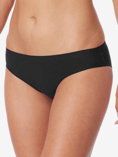 Schiesser Damen Slip Invisible Cotton 4-Pack schwarz,maple